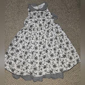 Floral Black and White Kids Dress